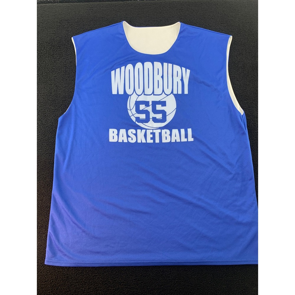 Woodbury Basketball Reversible Jersey Number 55 Blue‎ White Athletic